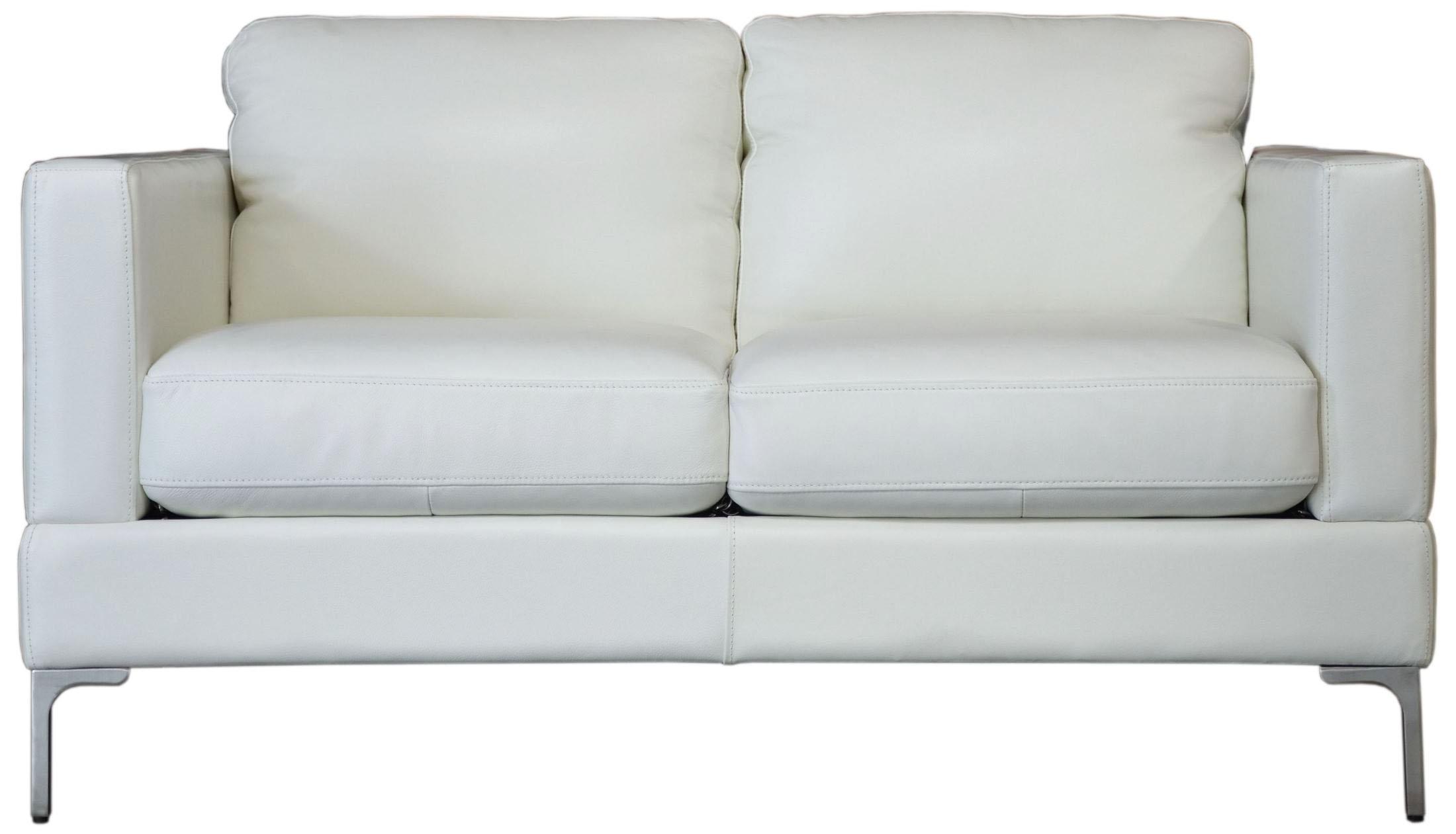 

    
 Order  Snow White Top Grain Leather Upholstery Sofa Set 2Pcs Modern Moroni Tobia 351

