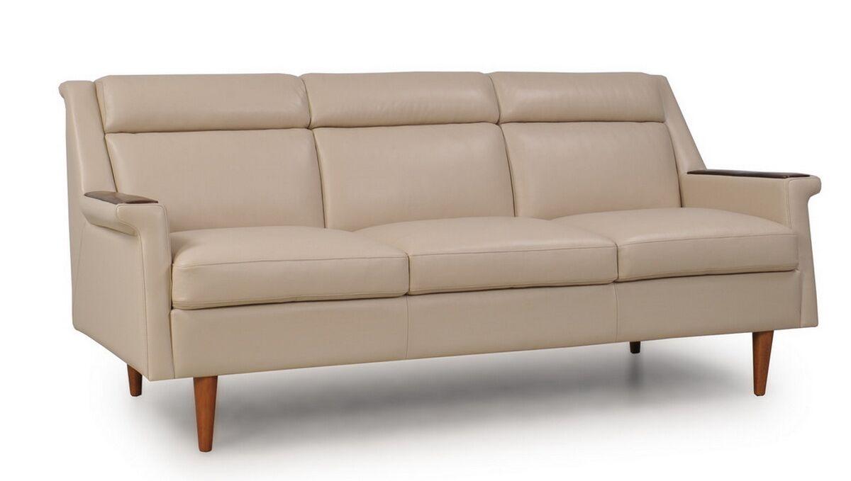 

    
Moroni Torger 364 Putty Top Grain Leather Upholstery Mid-Century Sofa
