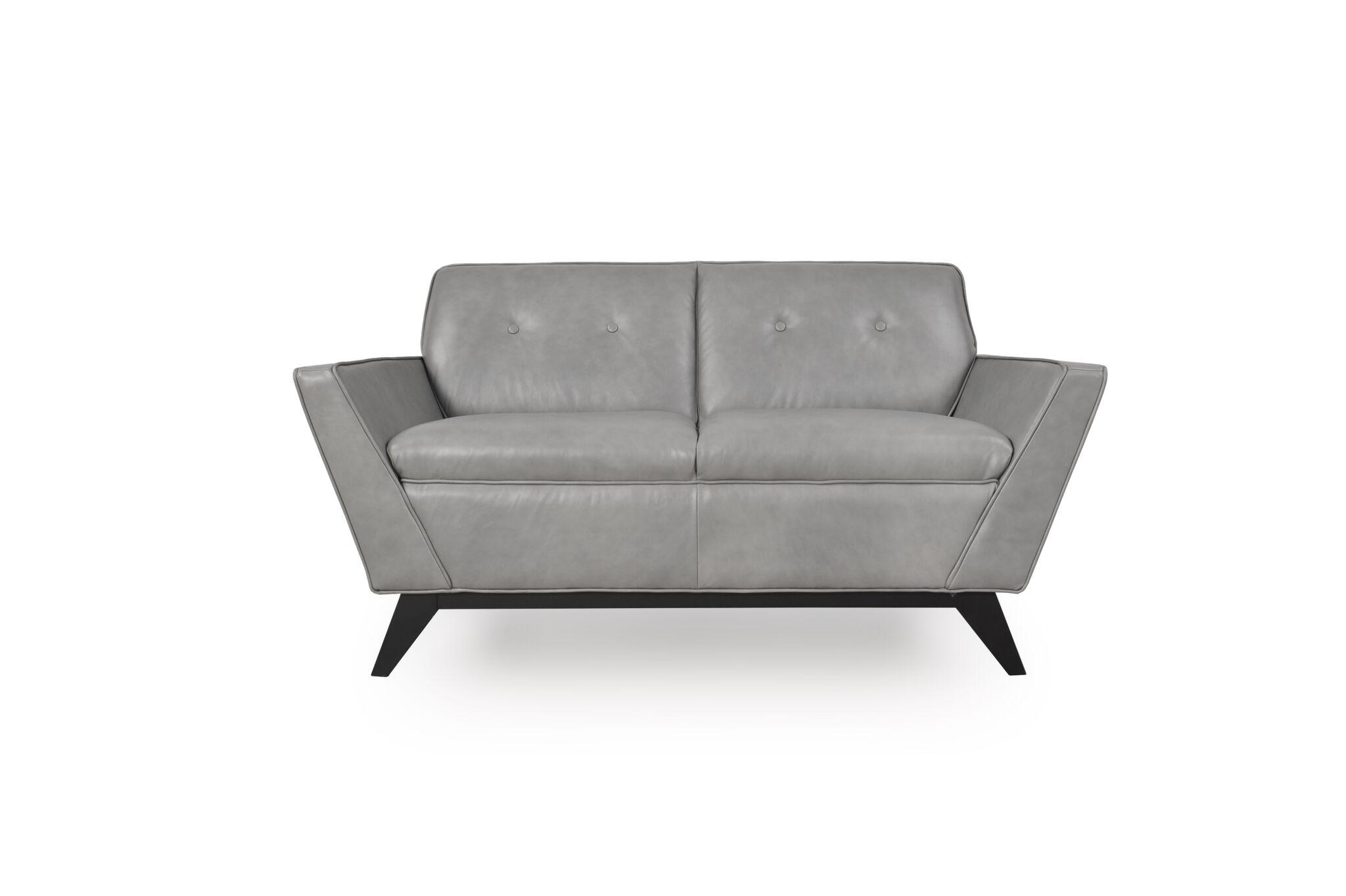 

    
Moroni Wegner 360 Light Grey Top Grain Leather Upholstery Mid-Century Loveseat
