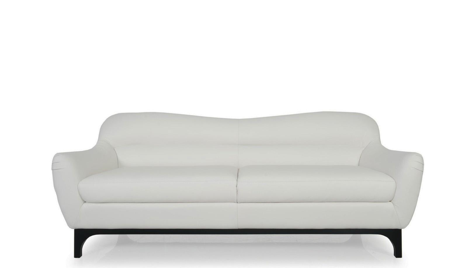 

    
Pure White Top Grain Leather Upholstery Mid-Century Sofa Moroni Wollo 357
