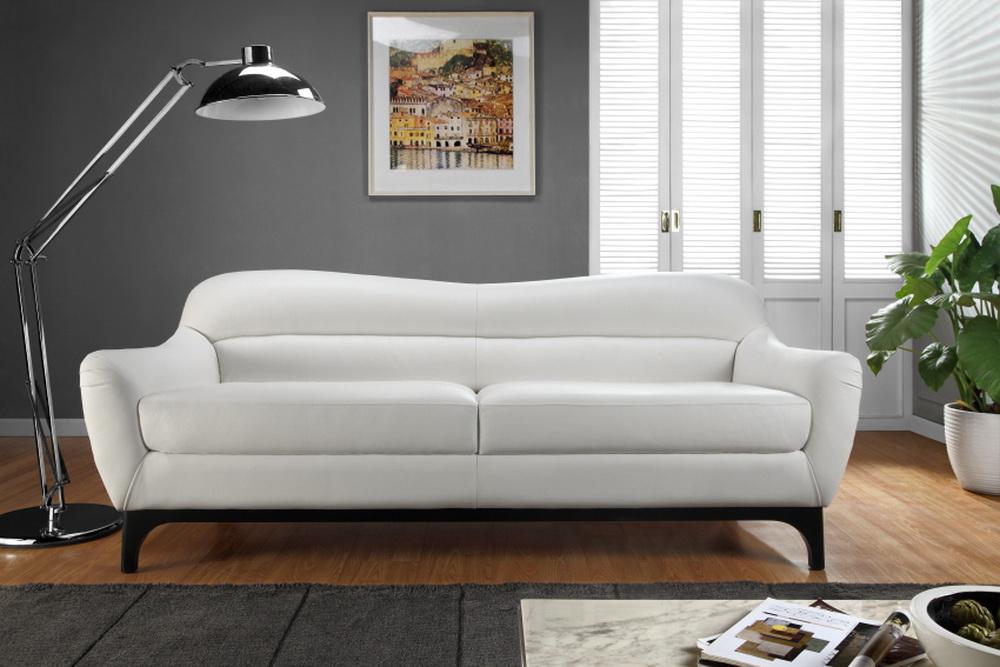 

                    
Buy Pure White Top Grain Leather Upholstery Mid-Century Sofa Moroni Wollo 357
