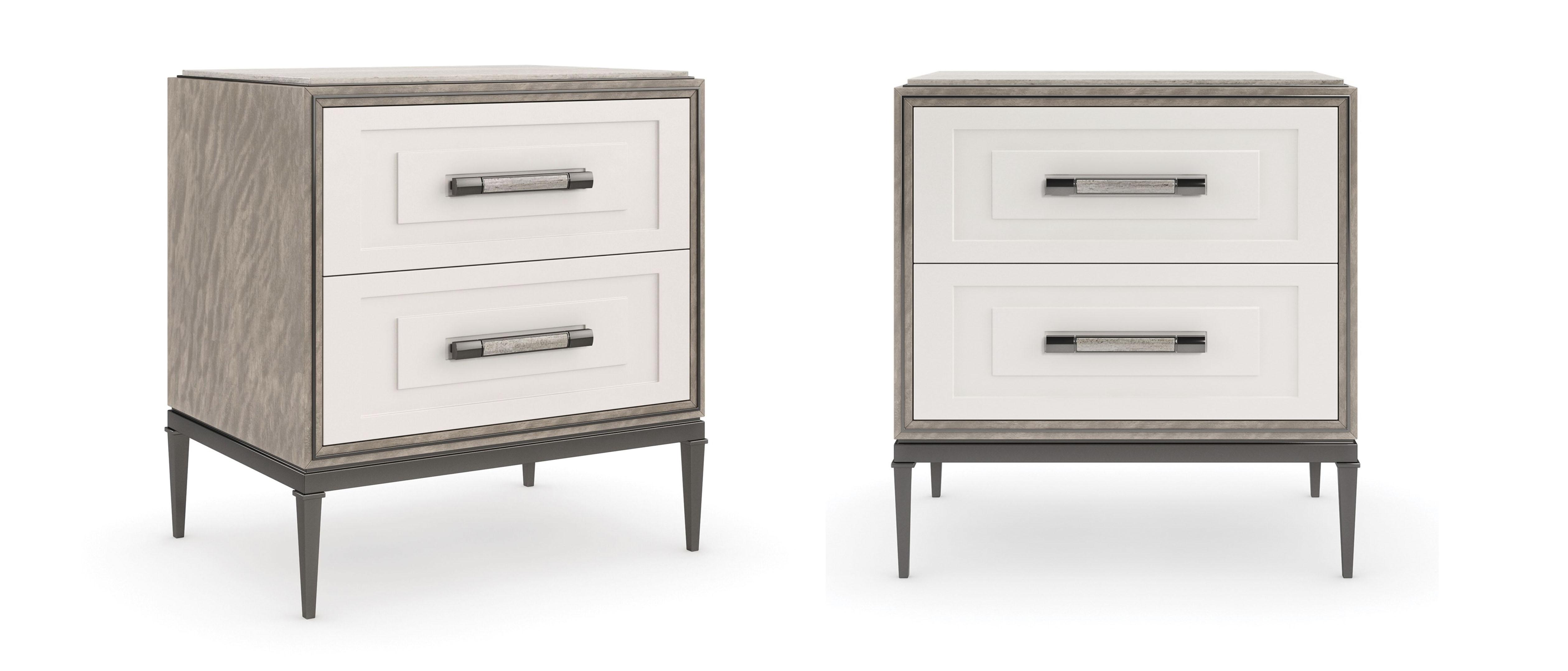 Contemporary Nightstand Set I'M IMPRESSED CLA-021-066-Set-2 in Pearl, Gray 