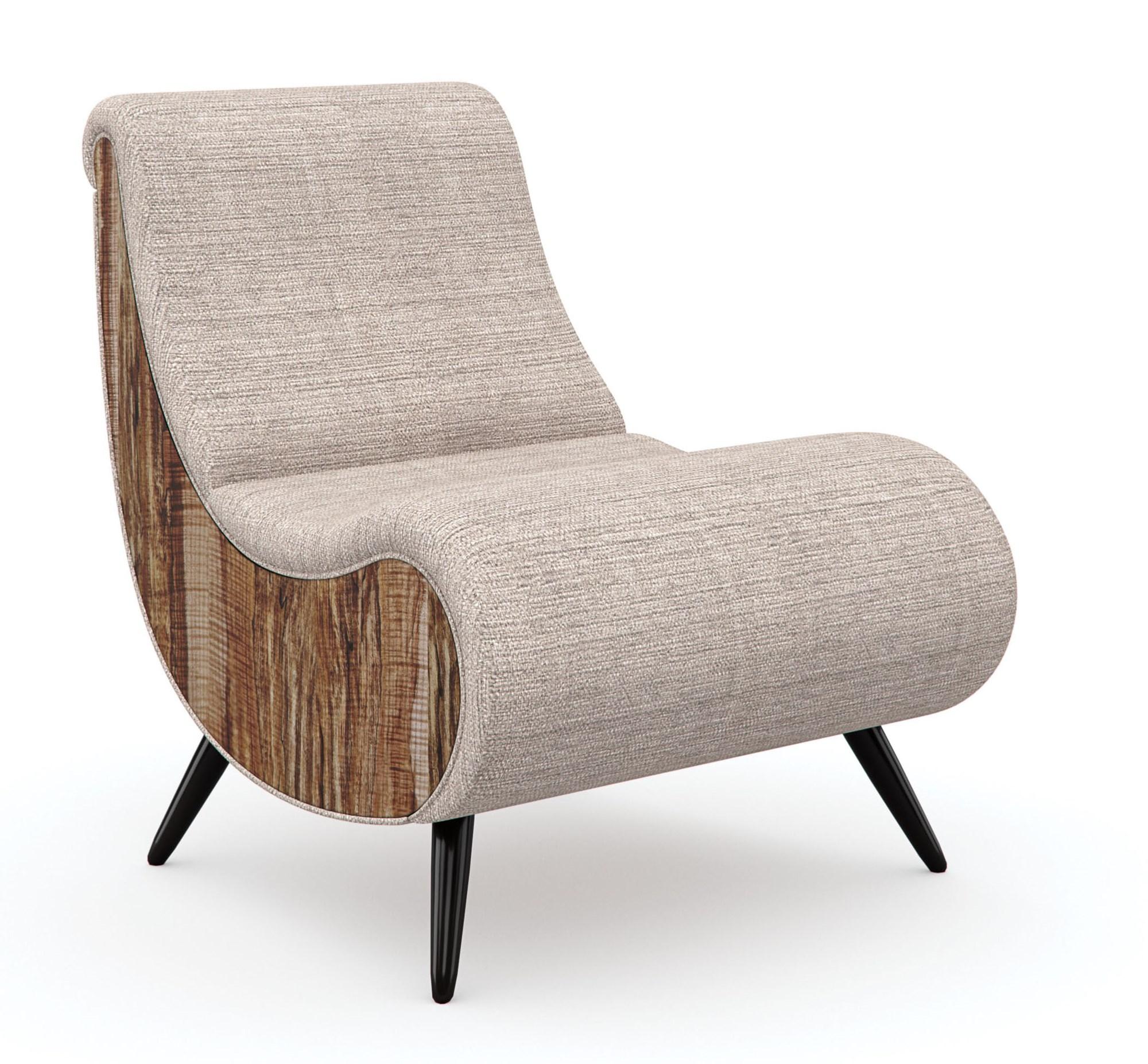 Modern Accent Chair SIDE TO SIDE UPH-020-037-A in Natural Fabric