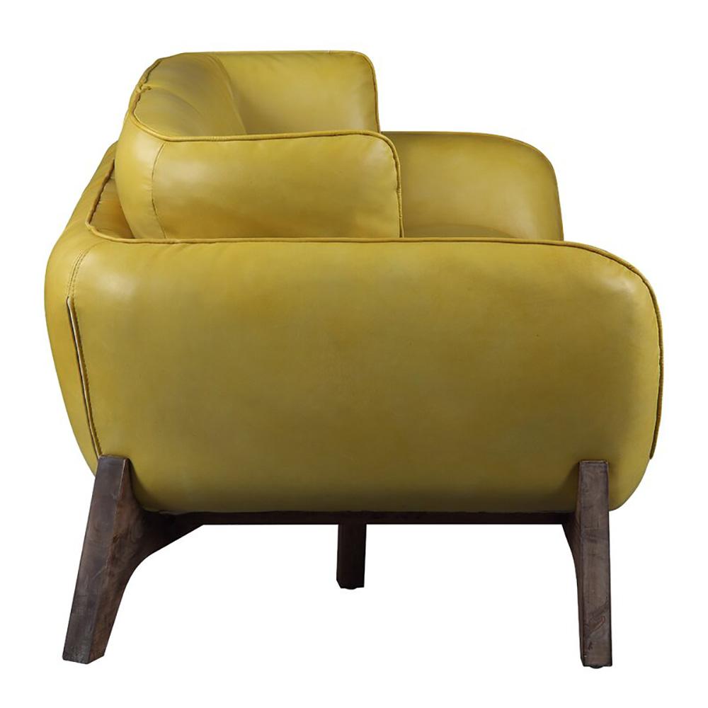

        
Acme Furniture Pesach Sofa Oak/Yellow Genuine Leather 0840412202636
