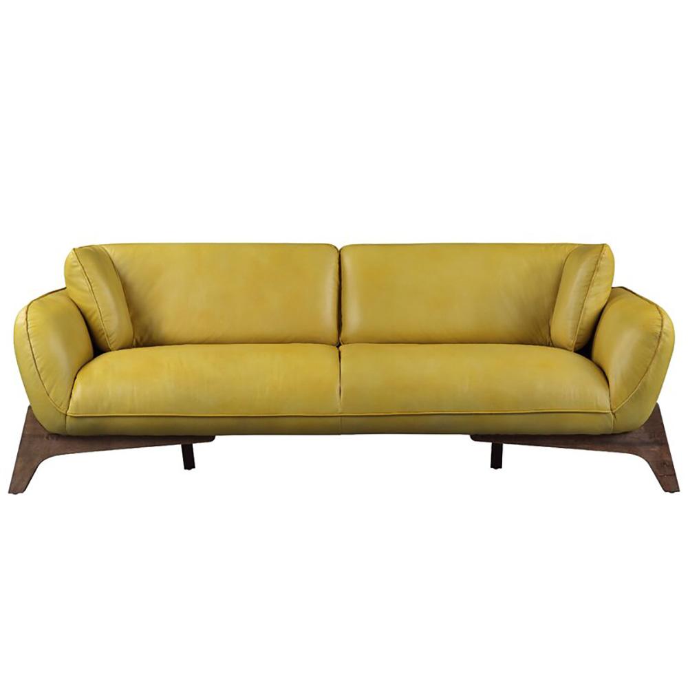 

    
Mustard Top Grain Leather Sofa Pesach 55075 Acme Contemporary Modern
