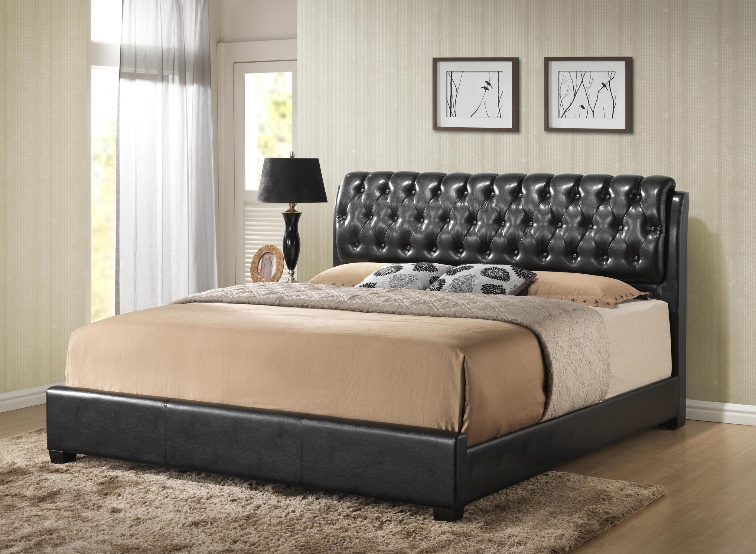 

    
MYCO Furniture 2955Q-BK Barnes Black Eco Leather Queen Bedroom Set 5Pcs w/Chest
