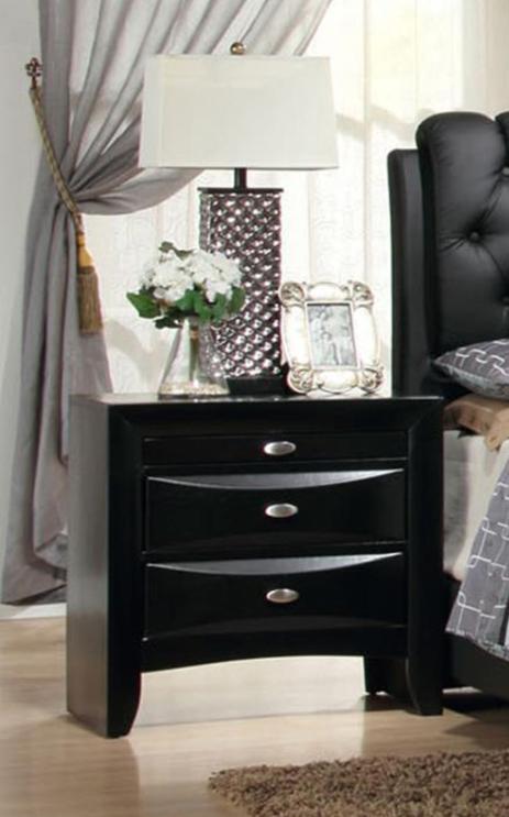 

    
MYCO Furniture Barnes Platform Bedroom Set Black 2955Q-BK-Set-2
