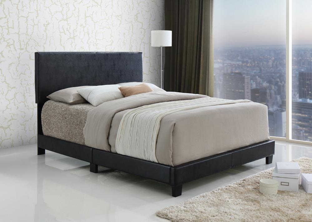 

    
MYCO Furniture 8740-K-BK Jessica Black Faux Leather King Size Platform Bed
