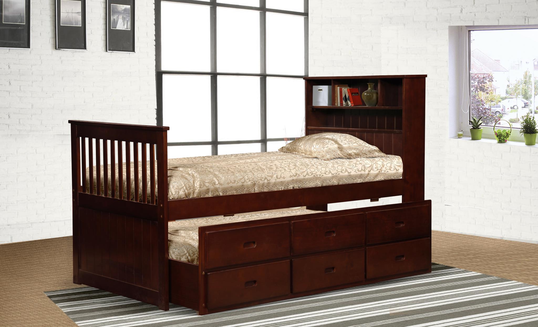 

    
MYCO Furniture 9063-CH Avalon Cherry Twin Captain's Bed with Trundle & Storage
