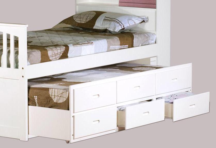 

    
MYCO Furniture 9063-WH Avalon White Twin Captain's Bed with Trundle & Storage
