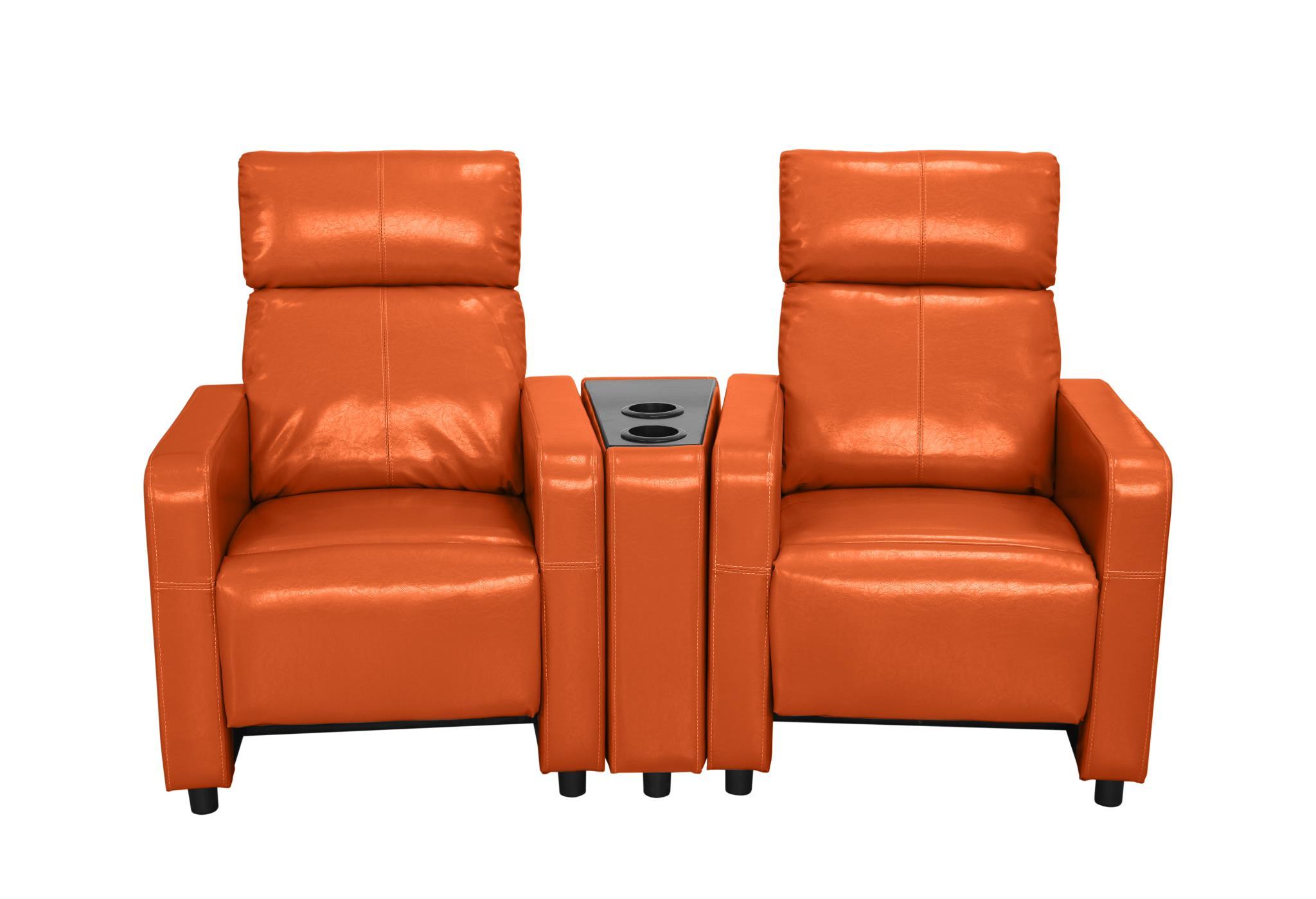 

    
MYCO Furniture Arcadia Orange Bonded Leather Reclining Home Theater 2 Seats w/Cupholders
