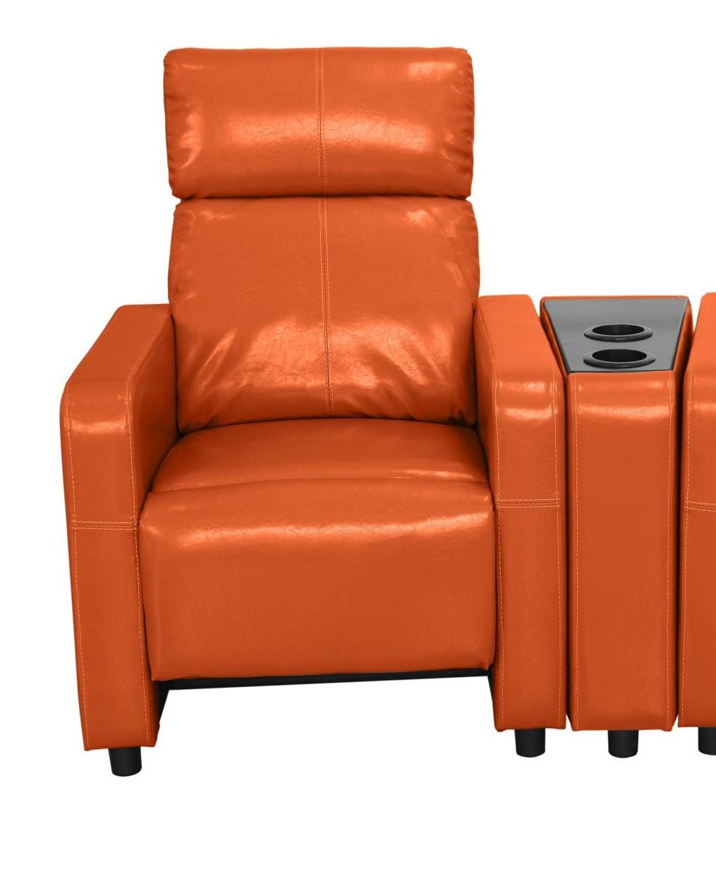 

    
MYCO Furniture Arcadia Orange Bonded Leather Reclining Home Theater 2 Seats w/Cupholders
