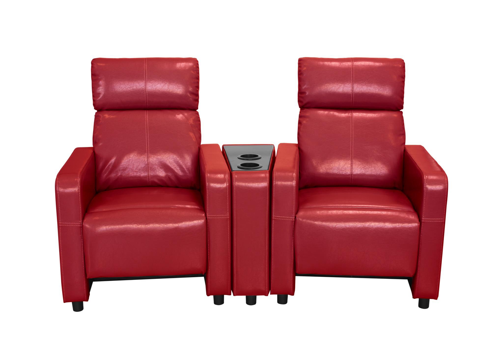 Contemporary, Modern Reclining Arcadia 2151-2PC-RD in Red Bonded Leather