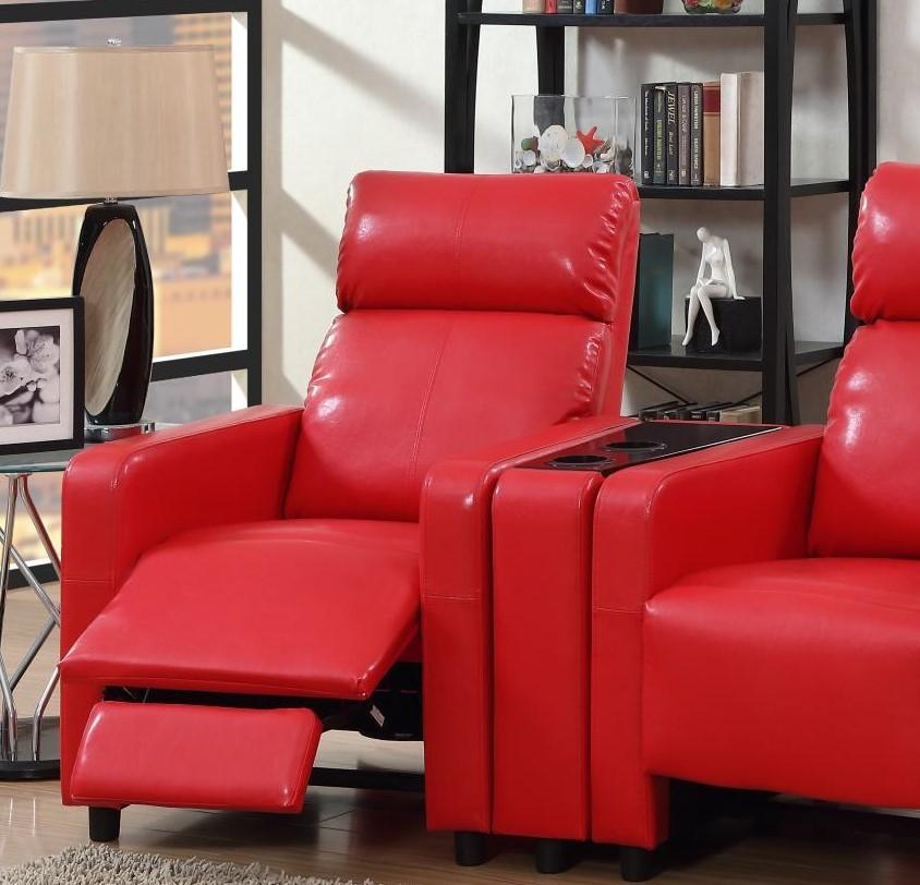 

    
MYCO Furniture Arcadia Red Bonded Leather Reclining Home Theater 3 Seats w/Cupholders 11687

