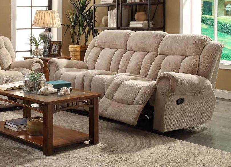 Traditional Sofa recliner Basha BA215-S-TA in Taupe Fabric