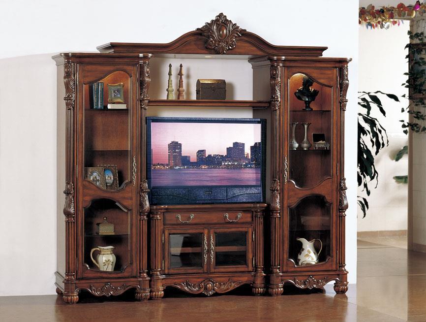 

    
MYCO Furniture Battista Traditional Cherry Finish TV Entertainment Center Wall Unit
