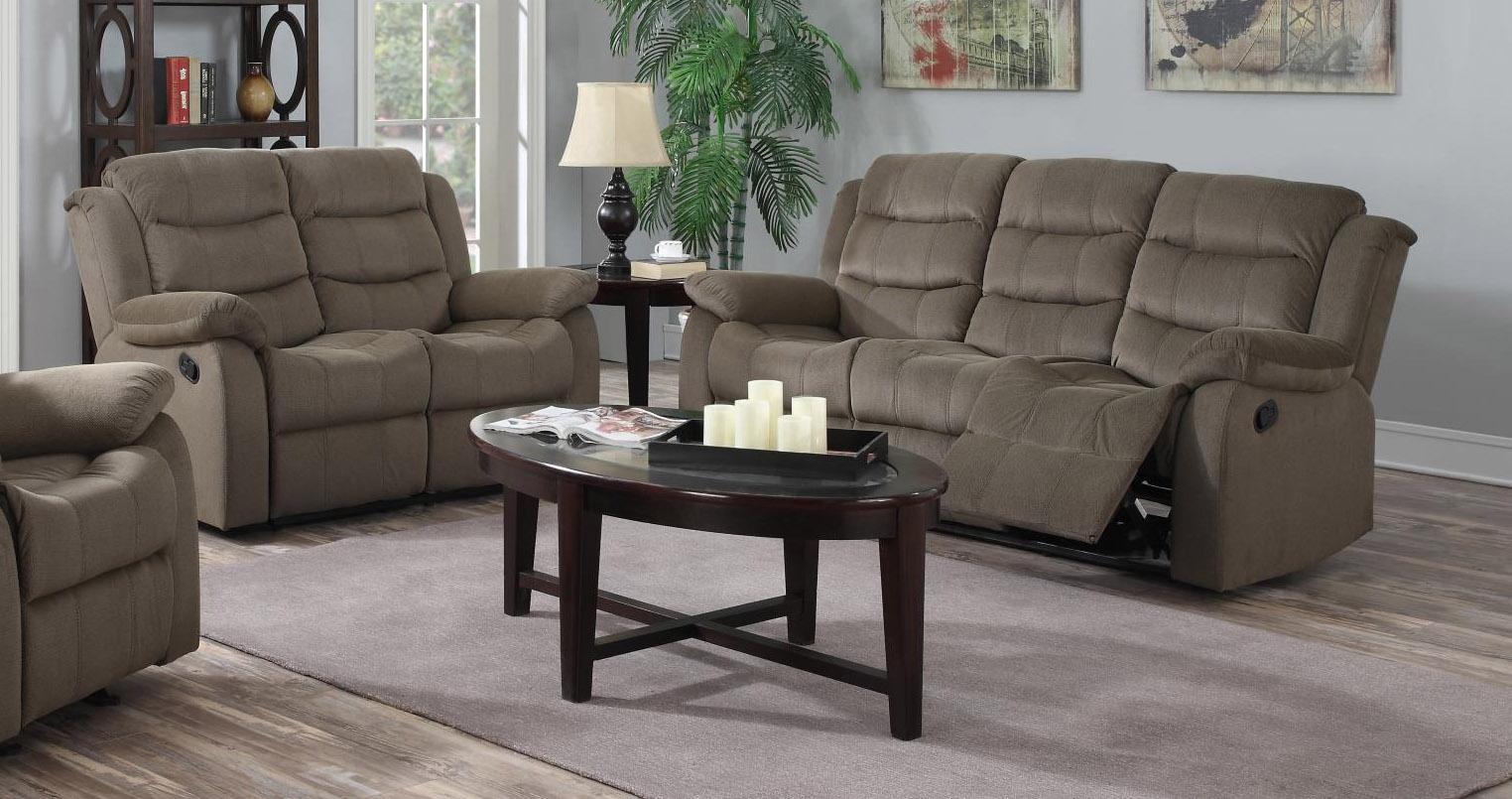 

    
MYCO Furniture Candice Modern Taupe Microfiber Reclining Power Sofa Set 3Pcs
