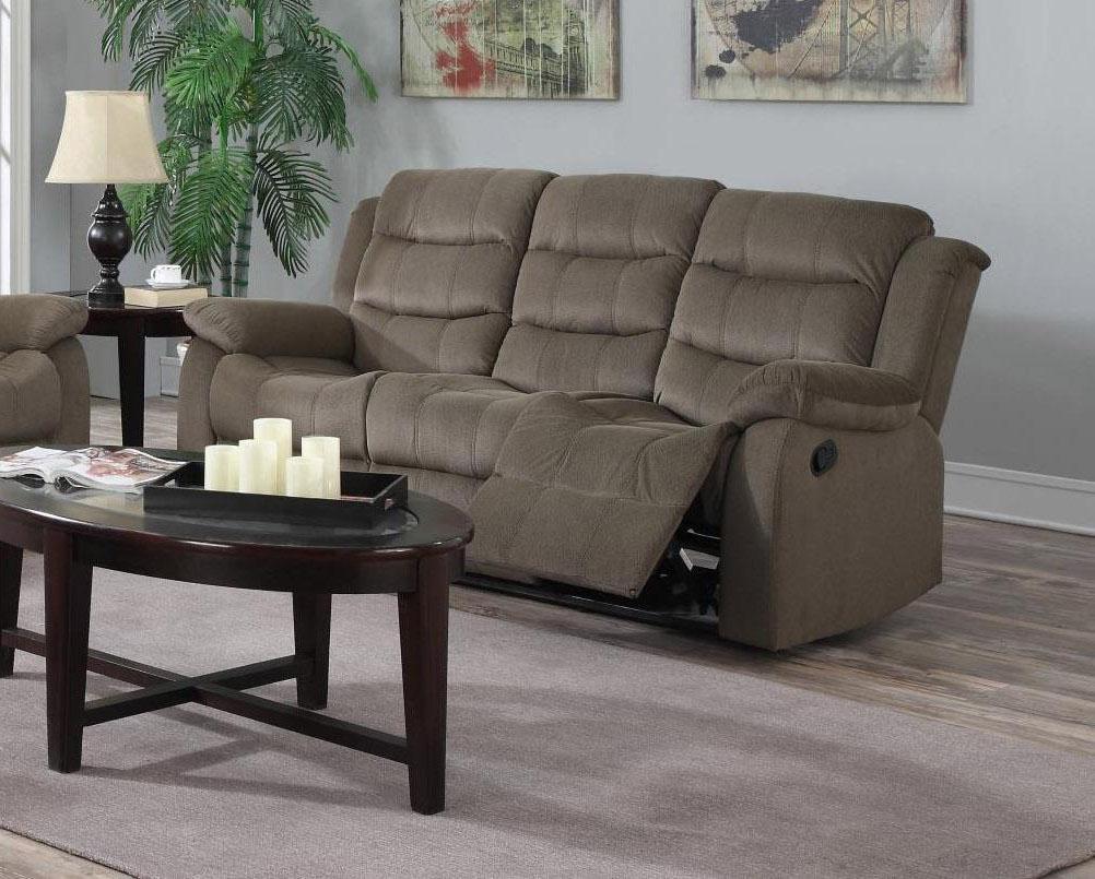 Classic, Traditional Sofa recliner Candice 2000-S-TA in Taupe Microfiber