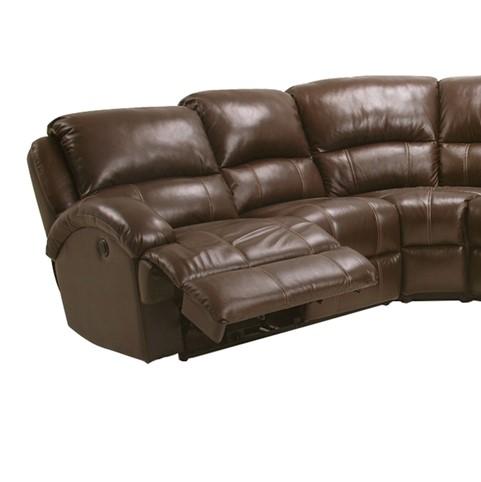 

    
MYCO Furniture Capri Modern  Brown Leather Air Recliner Sectional
