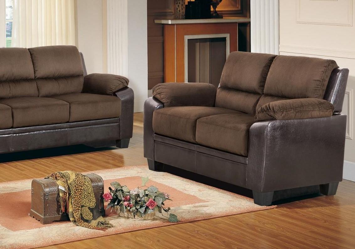 

    
MYCO Furniture Carrie Sofa Loveseat and Chair Set Dark Brown CA1130-BR-Set-3
