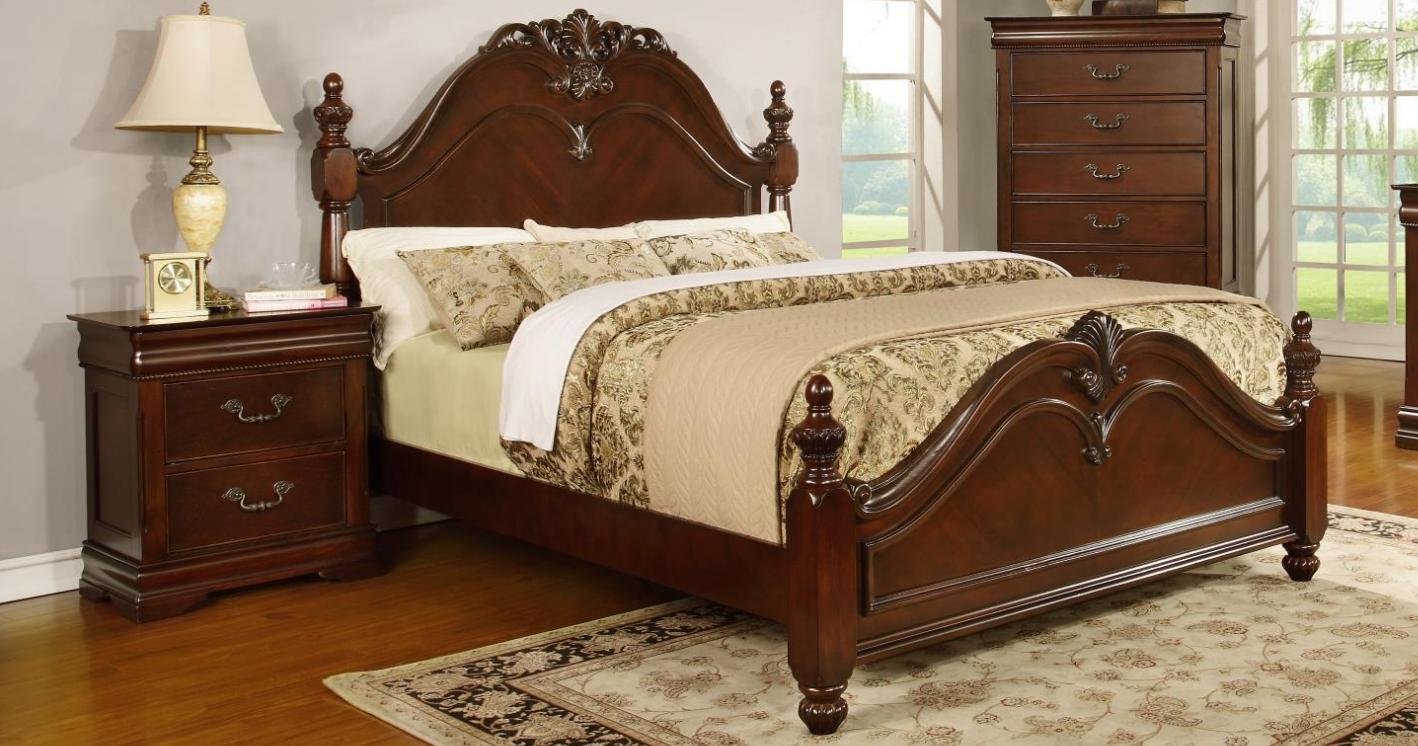 

    
MYCO Furniture CE8260Q Celine Rich Cherry Finish Luxury Queen Bedroom Set 6Pcs w/Chest
