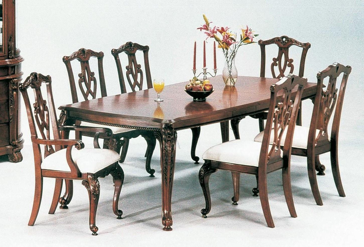 

    
MYCO Furniture Charity Traditional Cherry Finish Carved Wood Dining Room Set 5Pc
