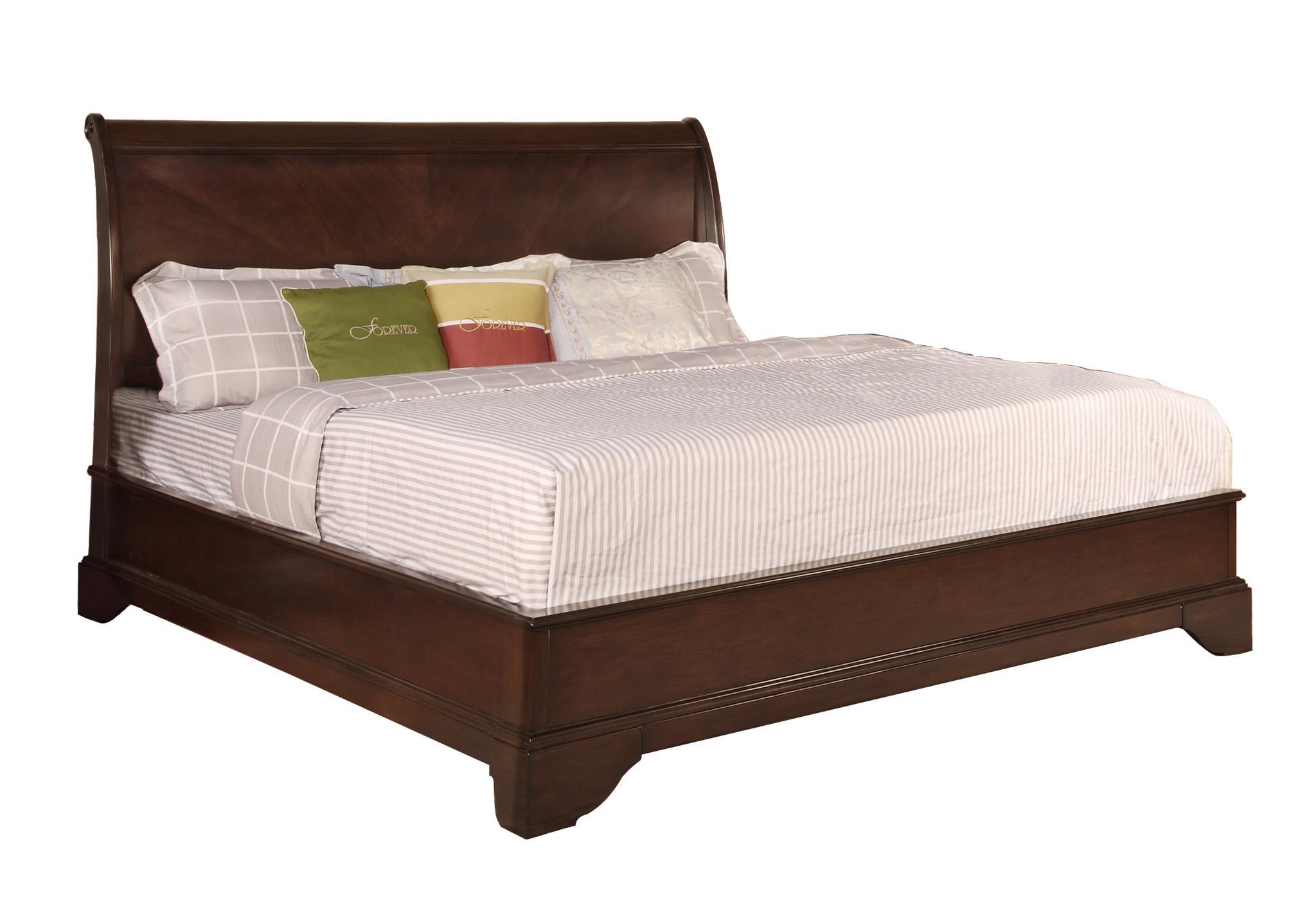 

    
MYCO Furniture CT1400Q Century Rich Espresso Finish Curved Headboard Queen Platform Bedroom Set 6Pcs w/Chest
