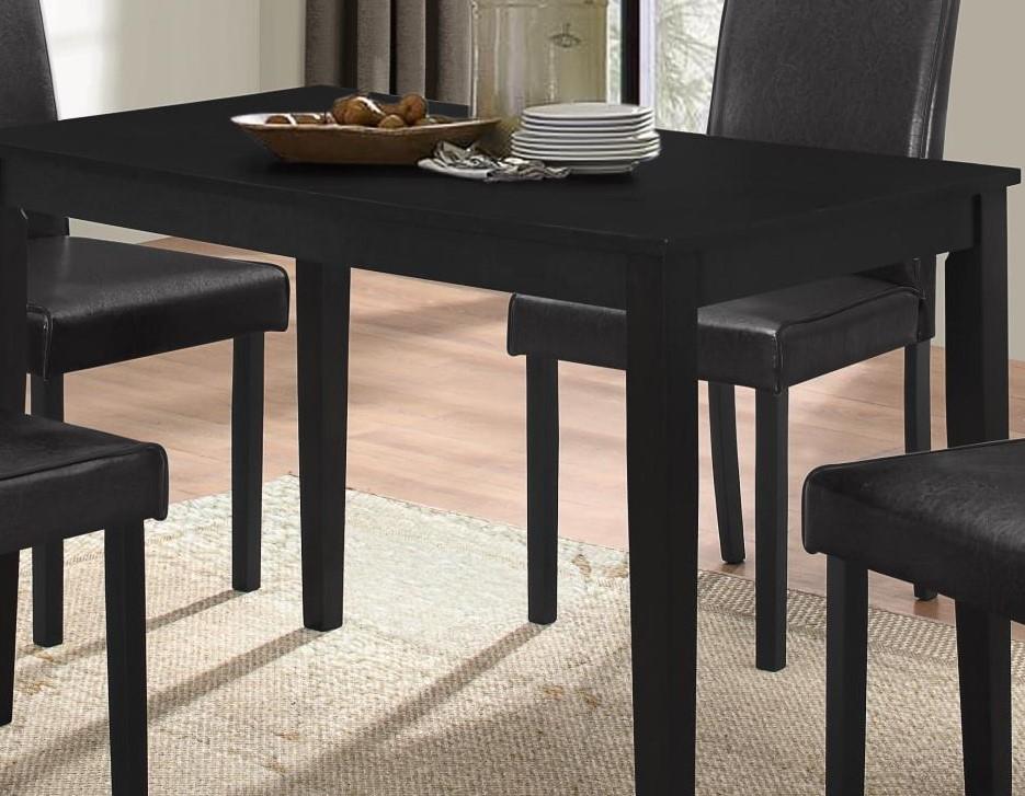 

    
MYCO Furniture Drake Rectangular Table & Black PU Chairs Dining Room Set 5Pcs
