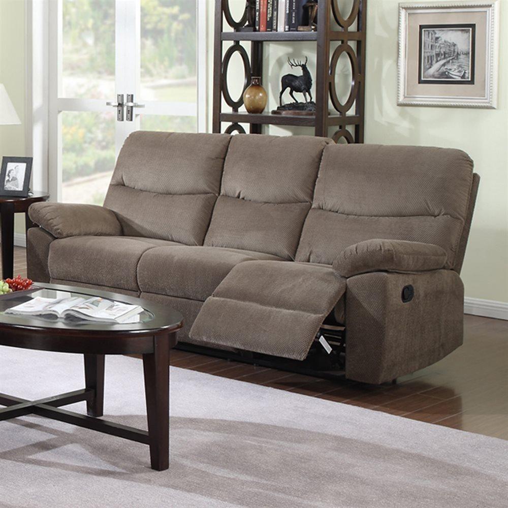 

    
MYCO Furniture Farrah Modern Coffee Velvet Fabric Reclining Power Sofa Set 3Pcs

