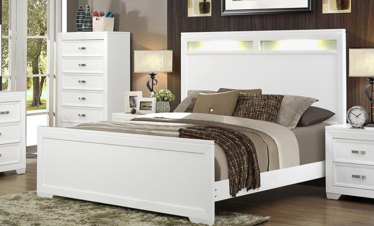 

    
MYCO Furniture Francis Panel Bed White FR745-Q
