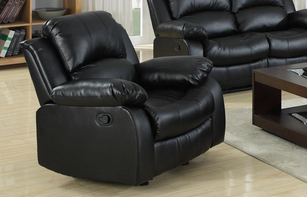 

    
1075-BLK-Set-3 MYCO Furniture Kaden Modern Black Bonded Leather Reclining Sofa Set 3Pcs
