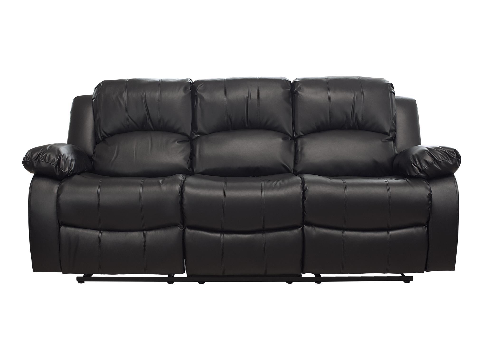 

    
Modern Black Bonded Leather Reclining Sofa MYCO Furniture Kaden
