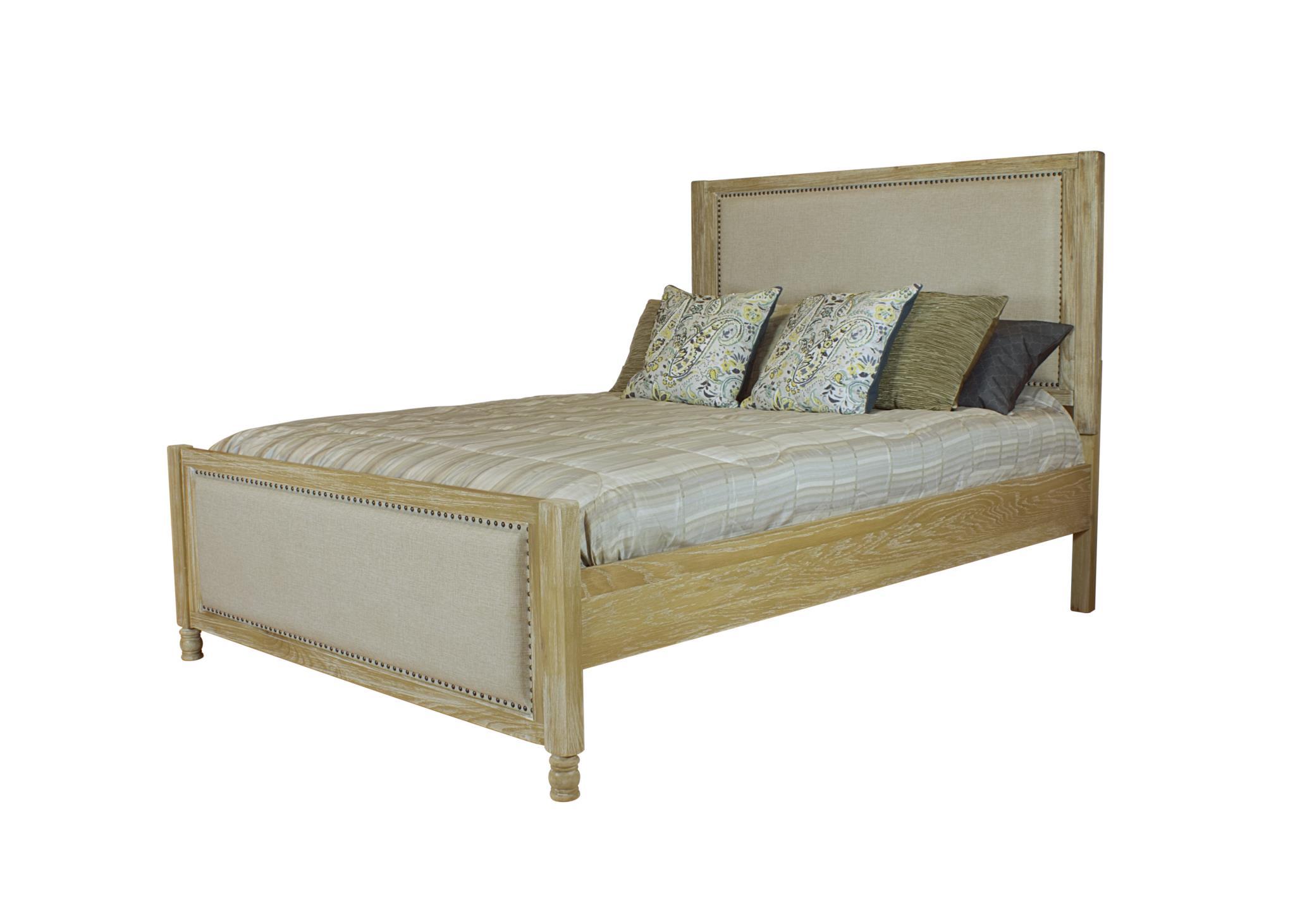 

    
MYCO Furniture LS5585-K La Salle Rustic Aged Oak Fabric King Panel Bed
