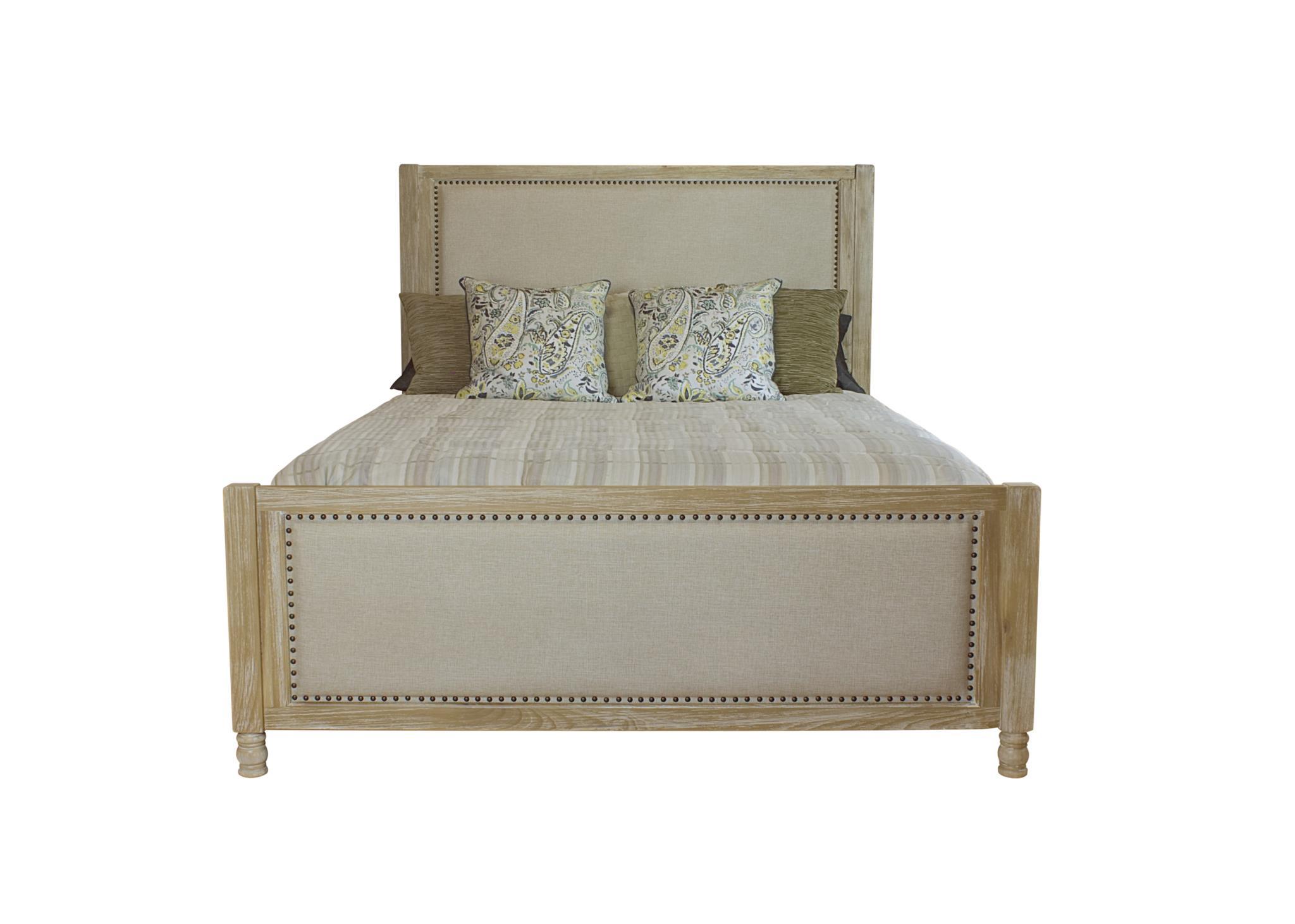 

    
MYCO Furniture LS5585-K La Salle Rustic Aged Oak Fabric King Panel Bed
