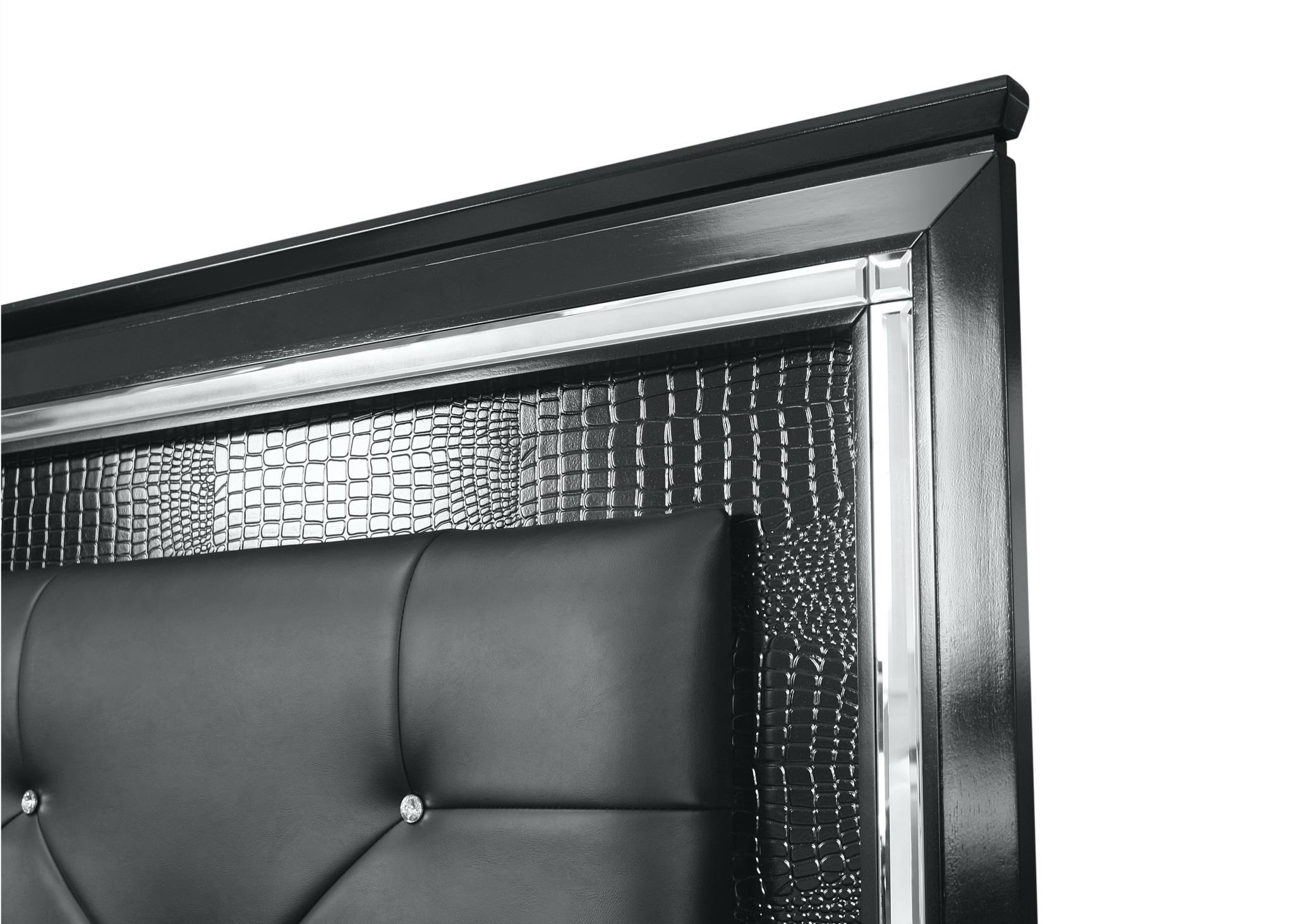 

    
MYCO Furniture MA705-K Martina Black Diamond Tufted King Panel Bed w/Led Lights
