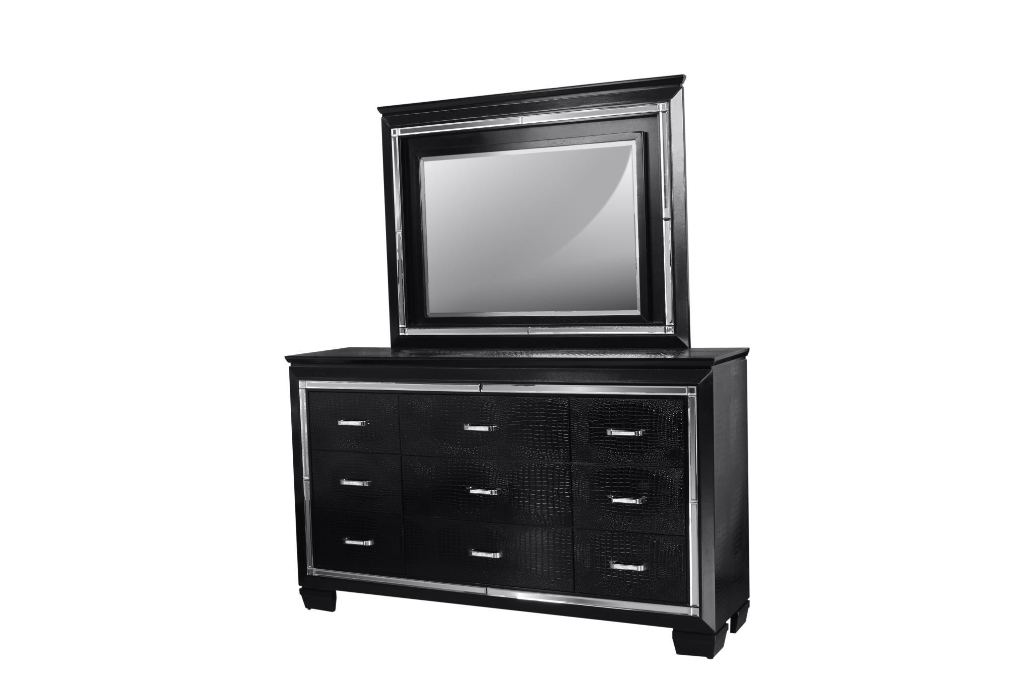 

    
MA705-K-Set-5 MYCO Furniture MA705-K Martina Black Diamond Tufted King Panel Bedroom Set 5Pcs w/Led Lights
