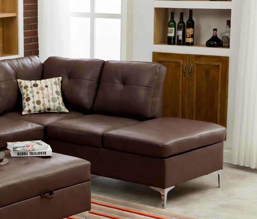 

    
MYCO Furniture Macy Sectional Corner Sofa Chocolate 7601-CH
