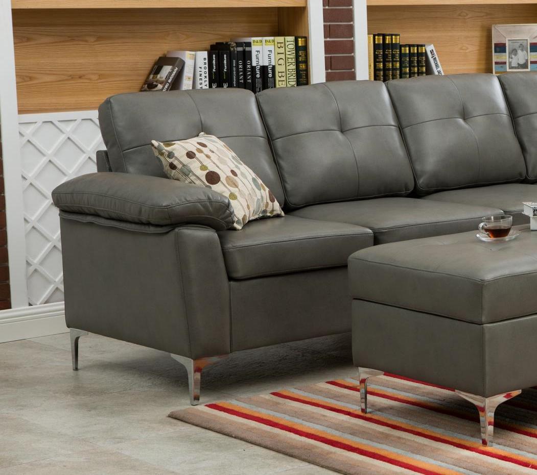 

    
MYCO Furniture Macy Modern Grey Bonded Leather Sectional w/Storage Ottoman
