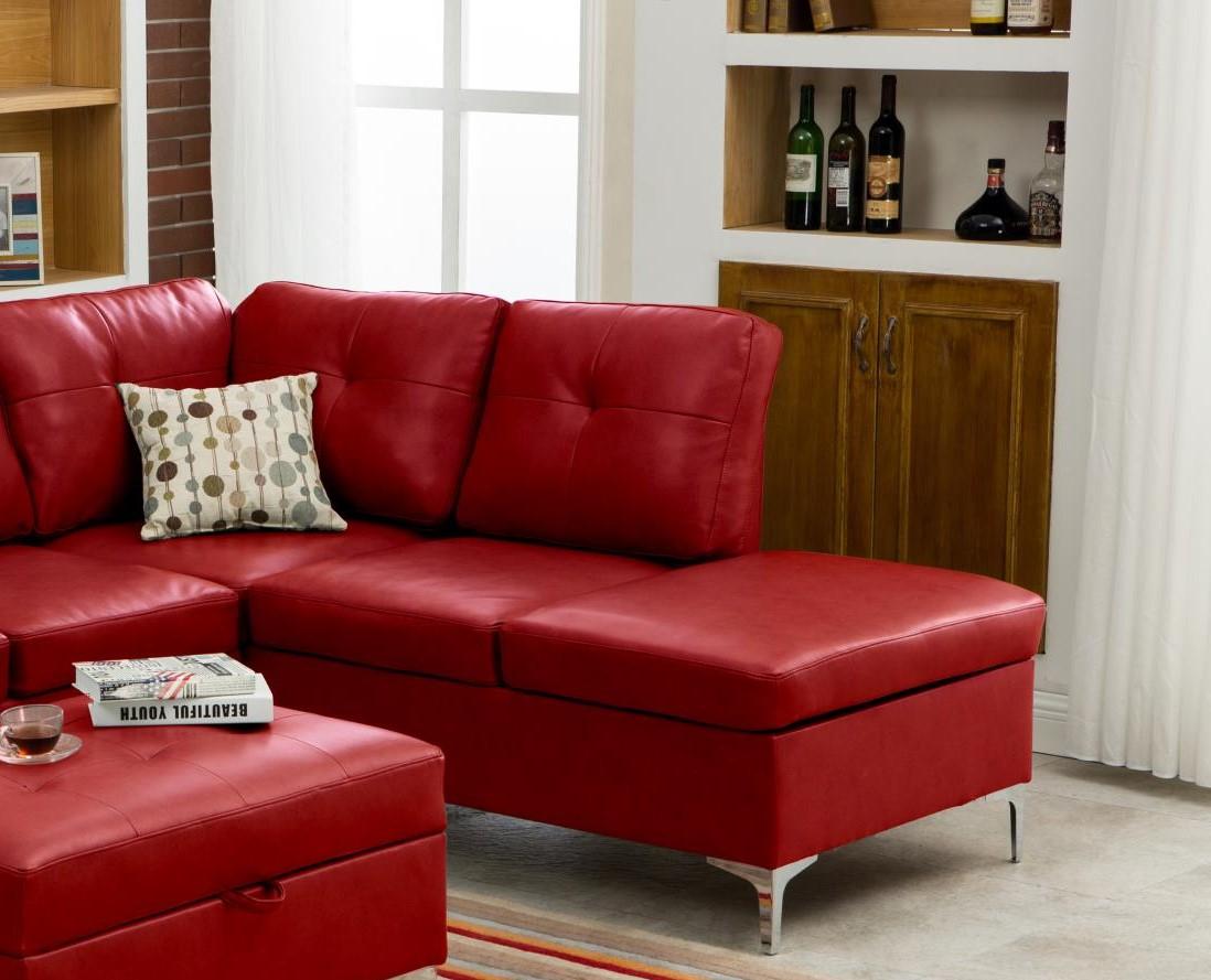 

    
MYCO Furniture Macy Sectional Corner Sofa Red 7601-RD
