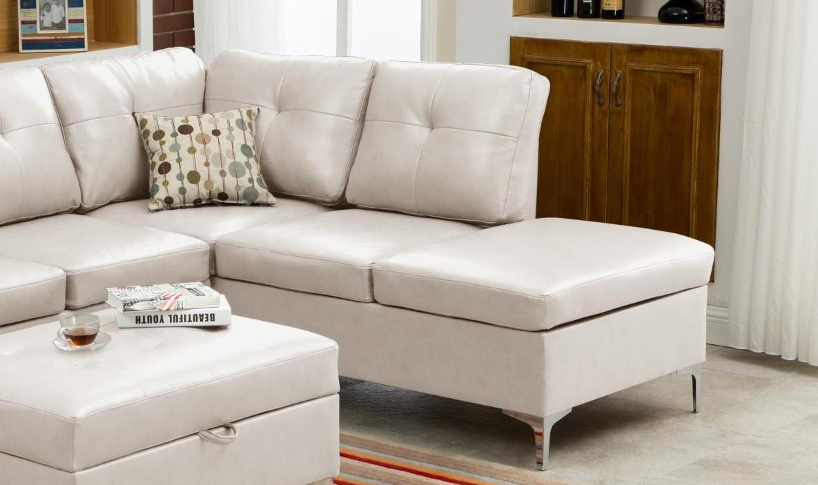 

    
MYCO Furniture Macy Sectional Corner Sofa White 7601-WH
