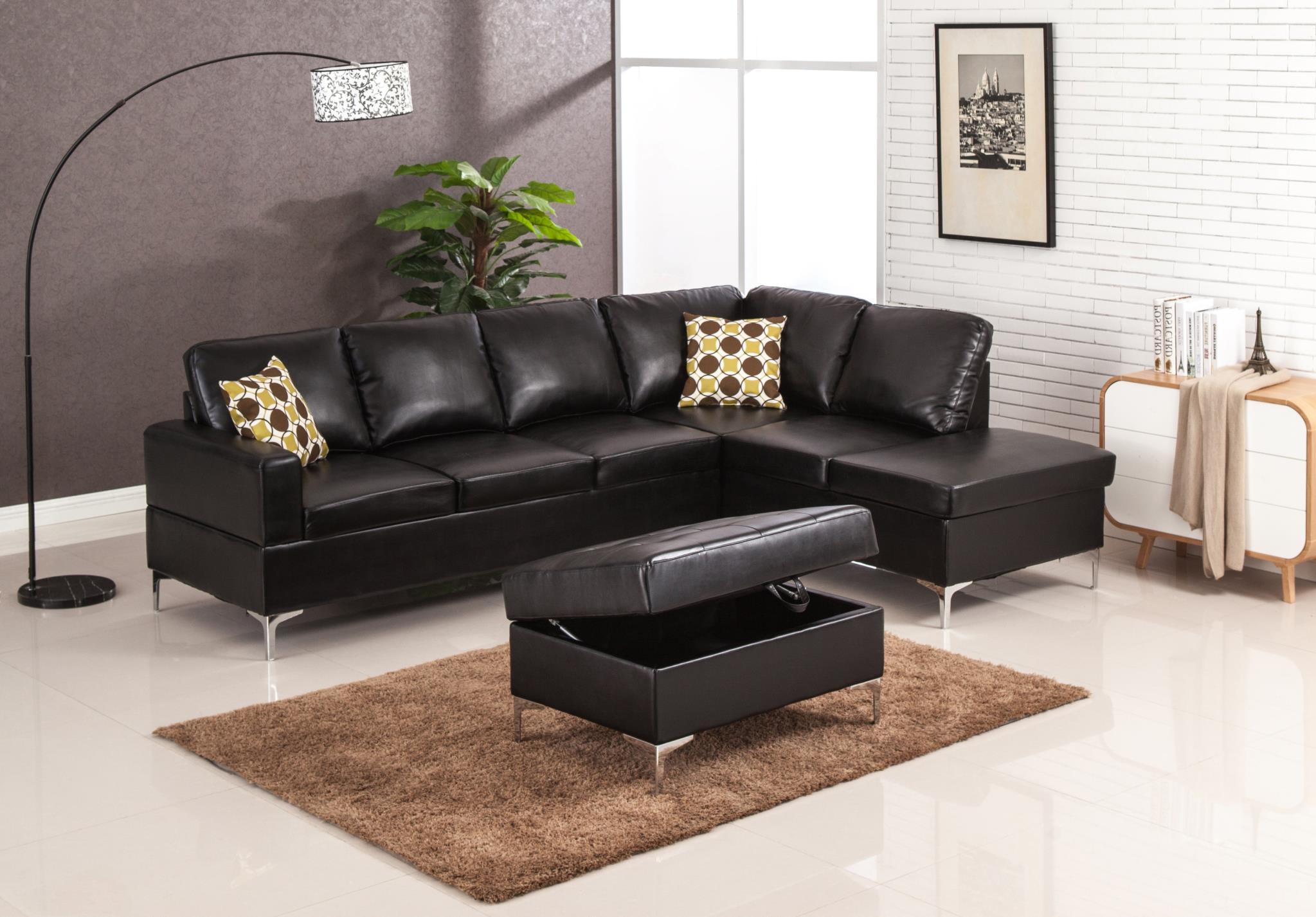

    
MYCO Furniture Maya Modern Black Bonded Leather Sectional w/Storage Ottoman
