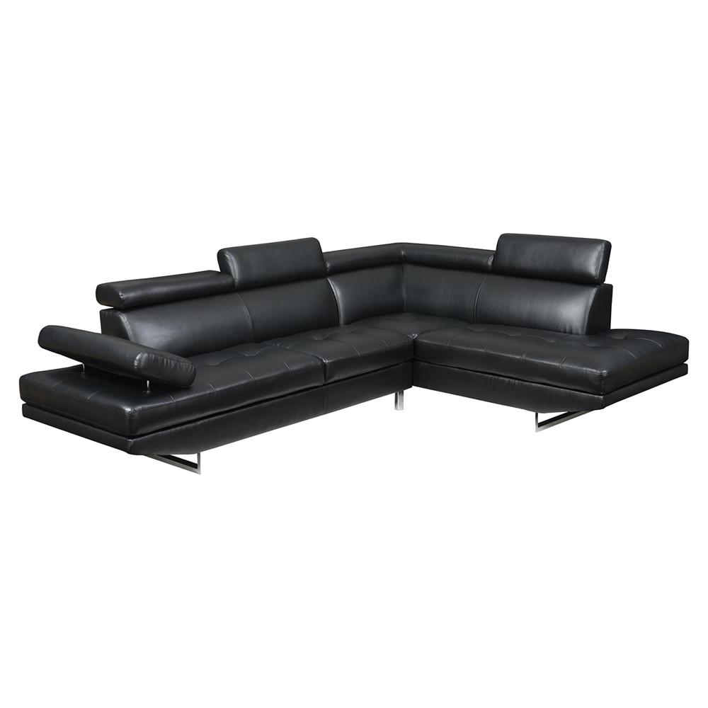 

    
Black Bonded Leather Sectional w/Removable Headrests MYCO Furniture Metairie
