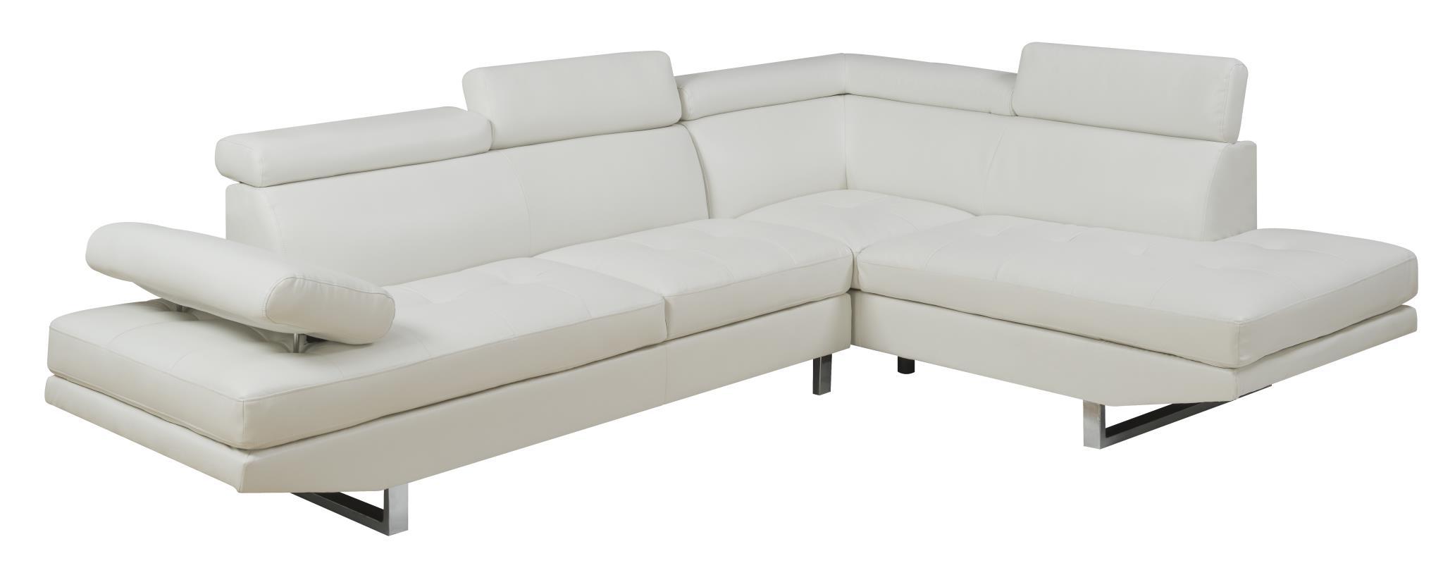 Classic, Traditional Sectional Corner Sofa Metairie 1052-SEC-WH in White Polyurethane