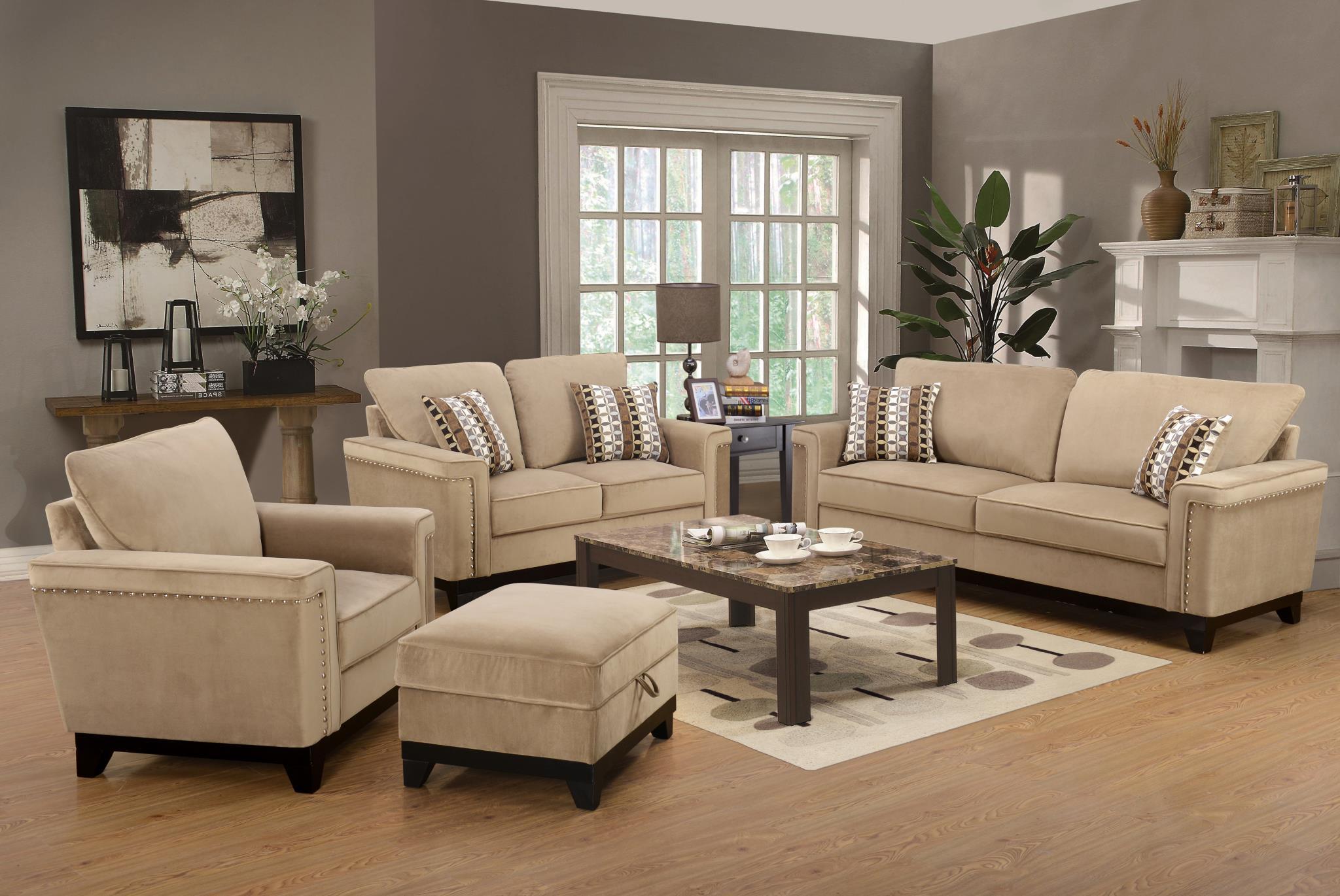 

    
MYCO Furniture Opulence Modern Taupe Velvet Living Room Sofa Set w/Ottoman 4 Pcs
