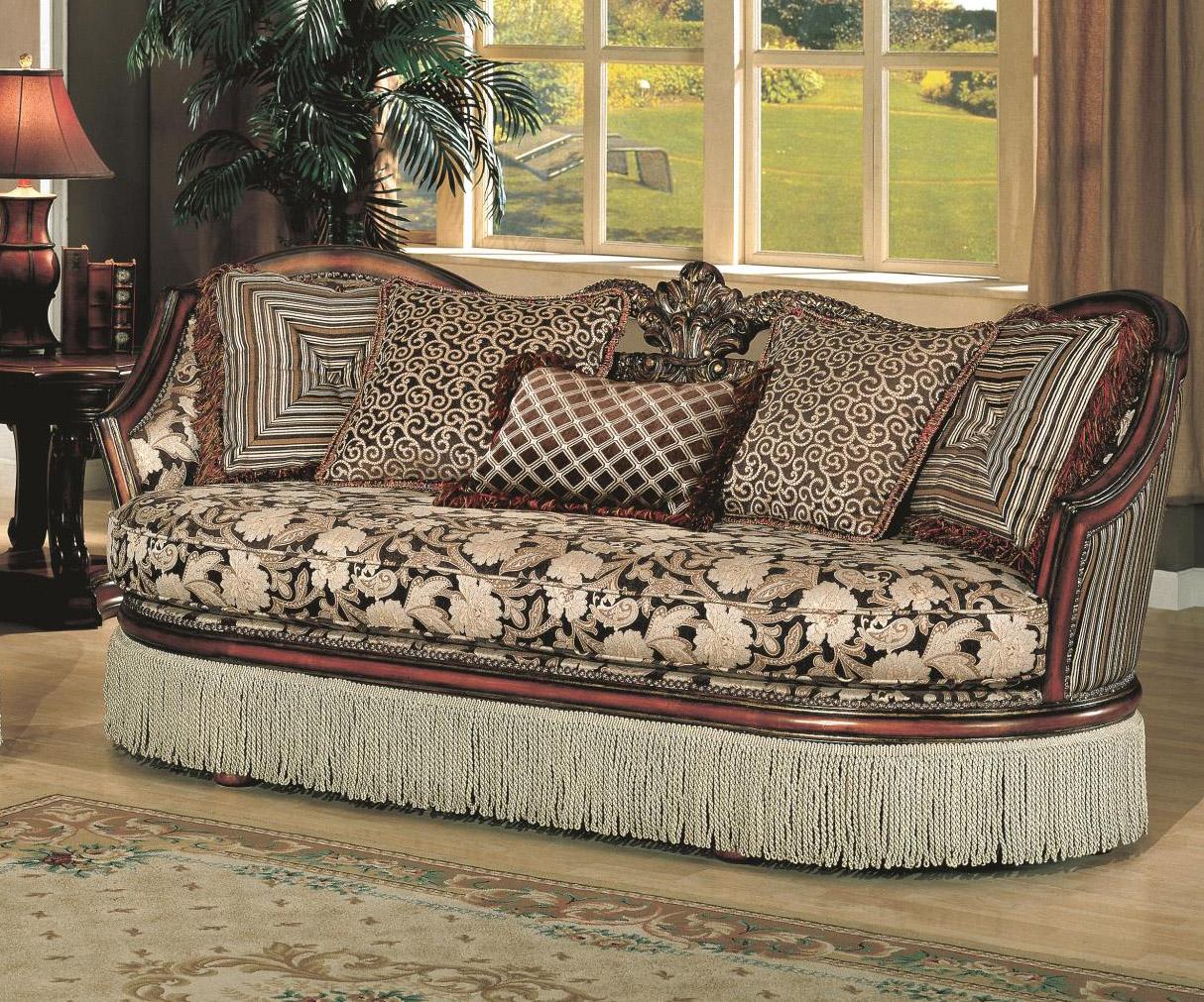 

    
MYCO Furniture SA9000-S Santiago Classic Brown Floral Fabric Living Room Sofa
