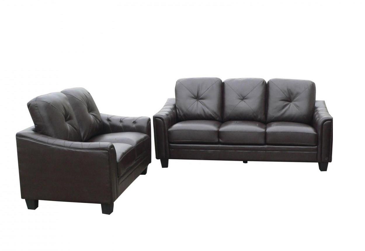

    
MYCO Furniture Walden Chocolate Bonded Leather Living Room Sofa Set 2 Pcs
