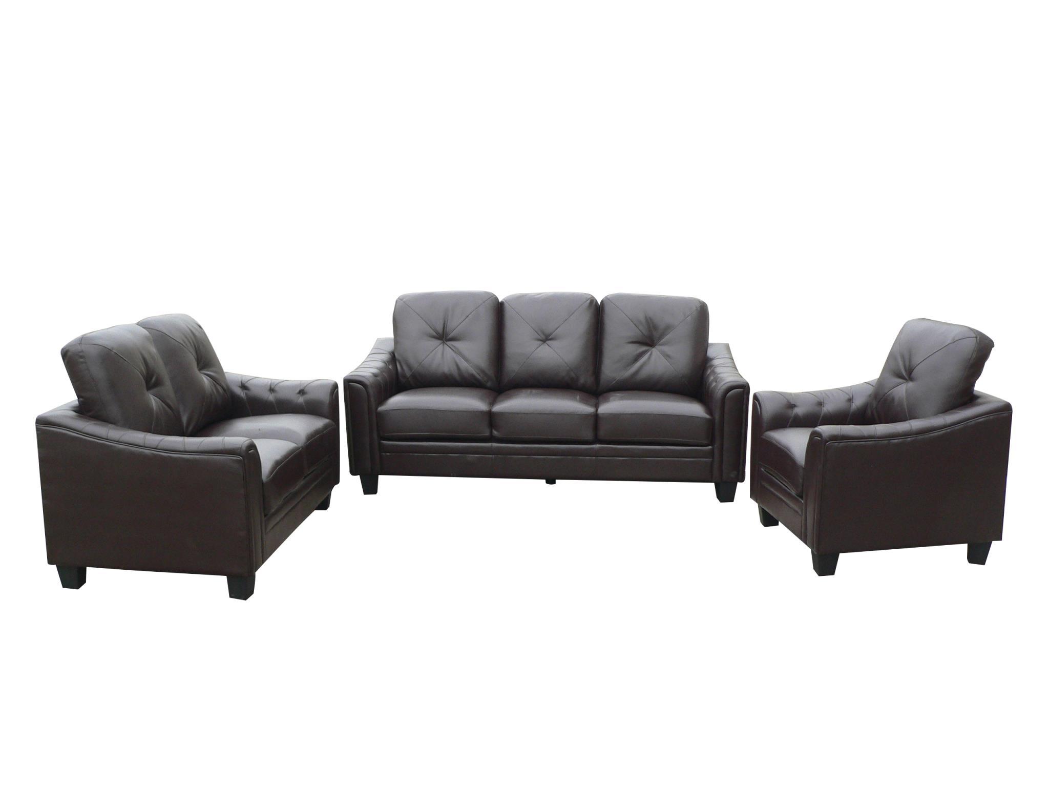 

    
MYCO Furniture Walden Chocolate Bonded Leather Living Room Sofa Set 3 Pcs
