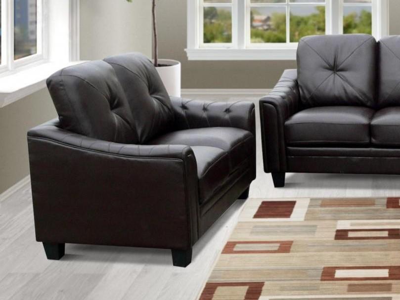 

                    
MYCO Furniture Walden Sofa Loveseat Black Bonded Leather Purchase 
