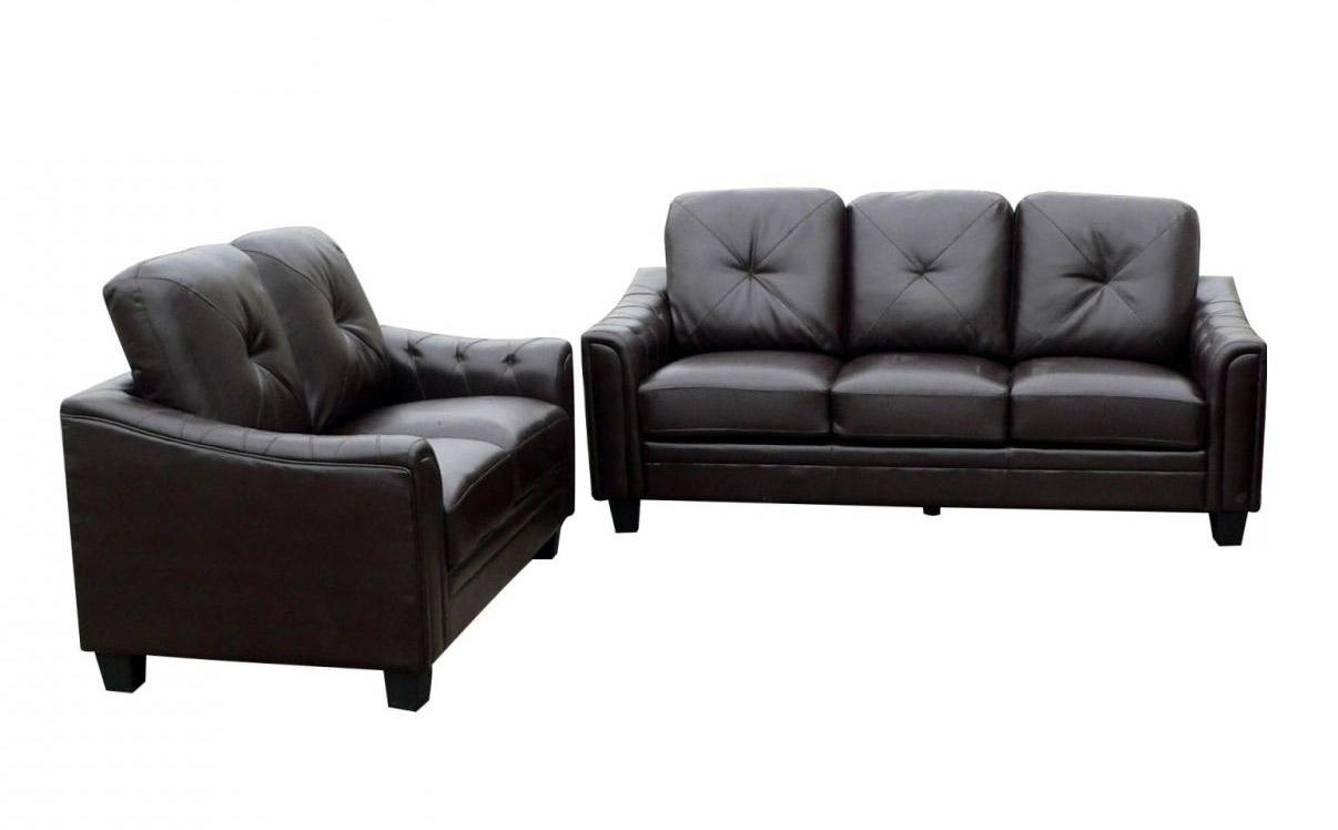 

    
MYCO Furniture Walden Modern Black Bonded Leather Living Room Sofa Set 2 Pcs
