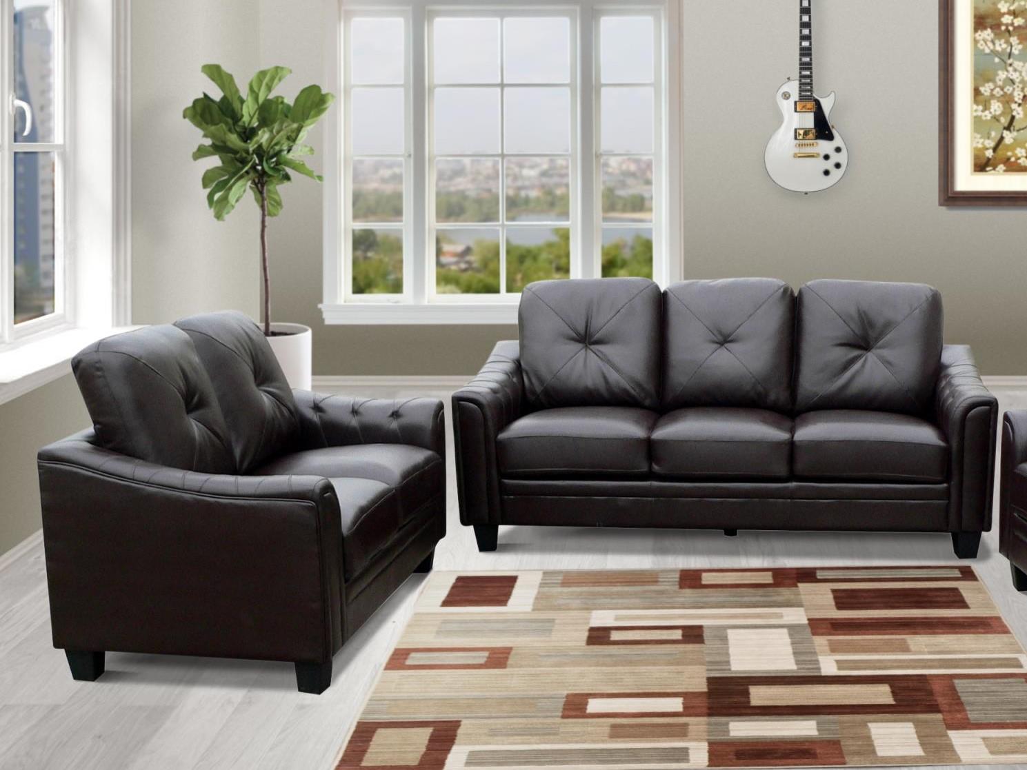 

    
MYCO Furniture Walden Sofa Loveseat and Chair Set Black 7606-BK-Set-3
